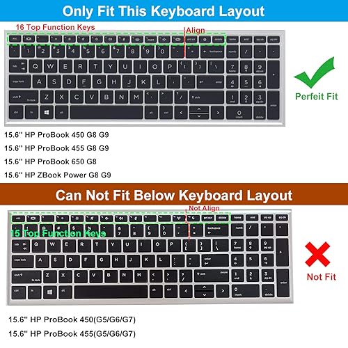 Colorful Keyboard Cover For HP ProBook 450/455/650 G8 G9 G10 & Zbook Power 15.6 Inch