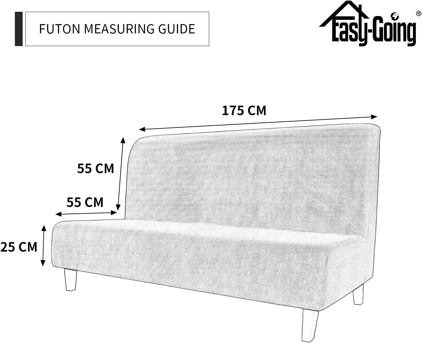 Easy-Going Stretch Sofa Slipcover Armless Sofa Cover Furniture Protector Without Armrests Slipcover Soft with Elastic Bottom for Kids, Spandex Jacquard Fabric Small Checks(futon,Dark Gray): Home & Kitchen