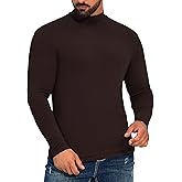 ZAFUL Men's Mock Turtleneck Shirts Long Sleeve Lightweight Slim Fit Undershirt Tops Ribbed Pullover Dress Base Layer Shirts