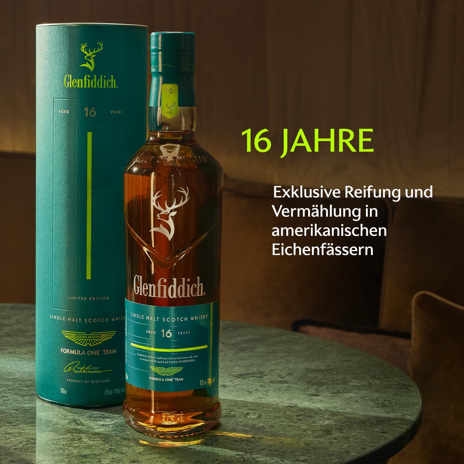GLENFIDDICH Single Malt Scotch Whisky 16 Jahre, 70 cl – Limited Edition | Vollmundig & komplex | Gereift in amerikanischen Eichenfässern | Aston Martin F1® Partnerschaft | 43% vol 6