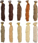 WANDIC 10 PCS Heat Resistant Doll Hair Wefts for Doll Making Crafts view 1