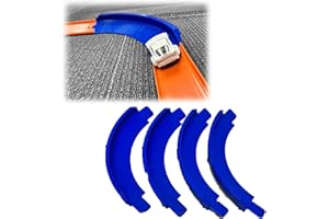 4-Pack 90° Banked Turn Track Add-Ons – for Hot Wheels High-Speed Curved Track Pieces Compatible Race Sets