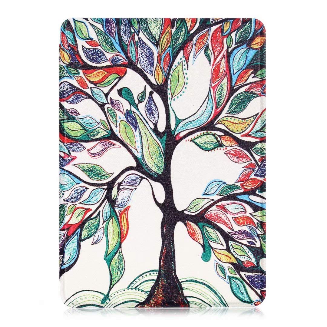 MOKASE Case Compatible with Kindle 10th Generation 2019 (MODEL:J9G29R), Smart Auto Wake Sleep PU Leather Case Cover with Hand Strap Compatible with Amazon Kindle 10th Gen 2019 Release, Happy Tree — image 1