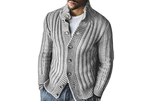 Dgoopd Aztec Cardigan Sweater for Men Knitted Shawl Collar Cardigan Button Down Chunky Sweater Western Vintage Sweater Jacket