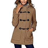 STOLKISS Women Fleece Jacket with Hood Fashion Horn Button Winter Warm Thicken Coat Long Soft Windbreaker Insulated Shells