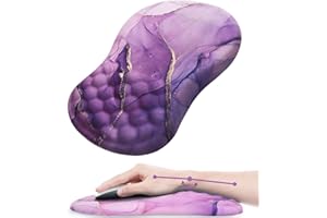 Laokiiy Mouse Pad Wrist Support, Ergonomic Mouse Pad with Wrist Rest, Comfortable Computer Mouse Pad for Laptop, Pain Relief Mousepad with Non-Slip PU Base Purple