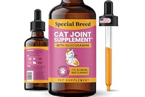 Special Breed Cat Joint Supplement, Liquid Glucosamine with Chondroitin for Cats, Feline Hip and Joint Pain Relief, 2 oz