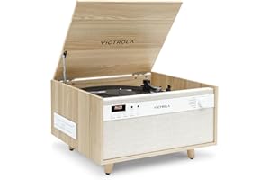 Victrola Century 6-in-1 Vinyl Record Player & Music Center – 3-Speed Turntable, CD & Cassette Player, VINYLSTREAM, Bluetooth 