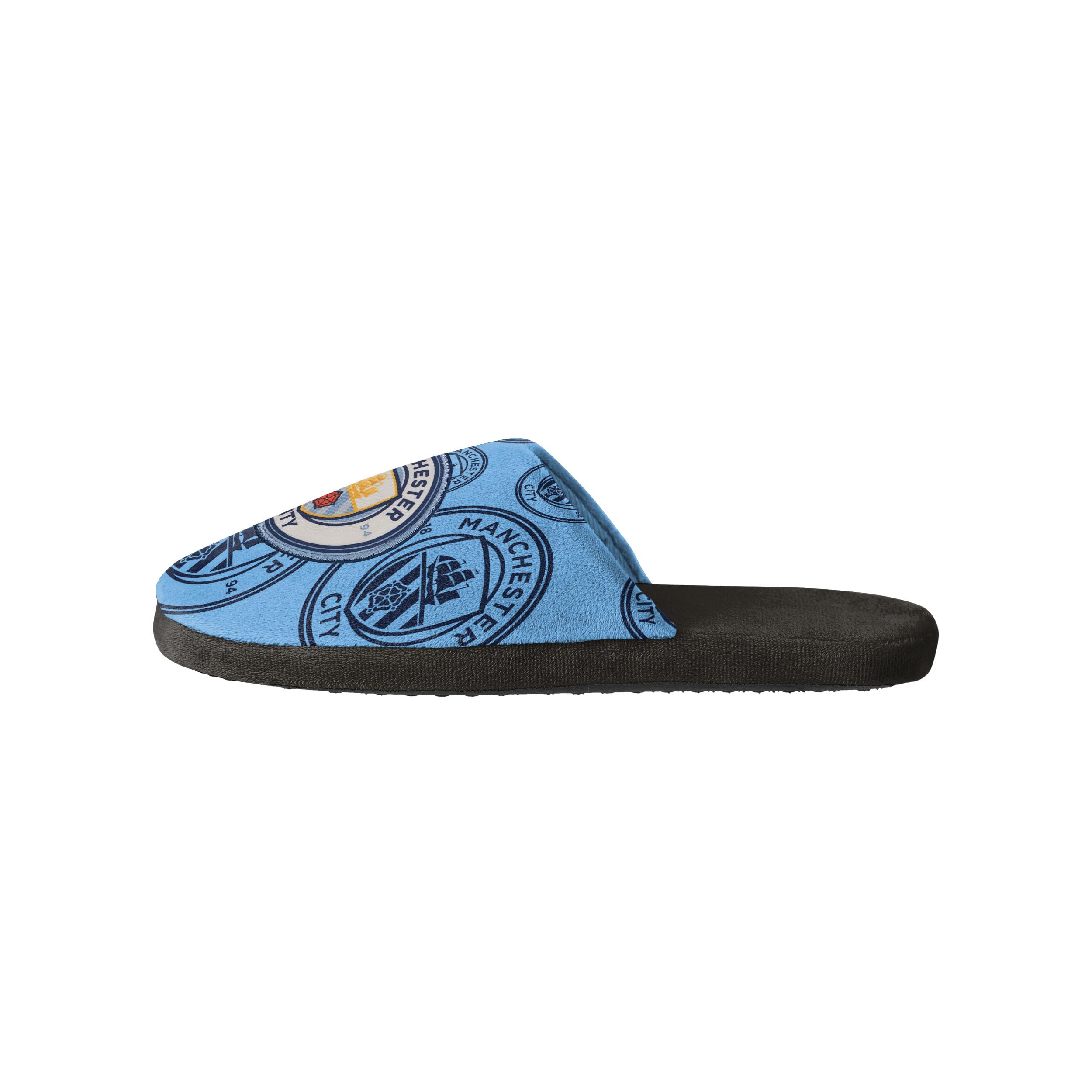 FOCO Officially Licensed All Over Team Print Football Mule Slippers (Manchester City FC) (12/13 UK)