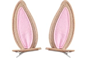 JiaDuo Bunny Ears Hair Clips Toddler Girls Women Easter Halloween Rabbit Costume Accessories Camel
