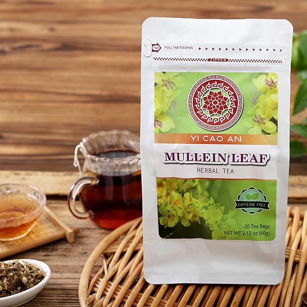 MULLEIN LEAF TEAS BAGS – SOOTHING FOR COUGH RELIEF & RESPIRATORY SUPPORT YI CAO AN HERBAL TEA, CAFFEINE-FREE 20 TEABAGS (2.12OZ/60G)