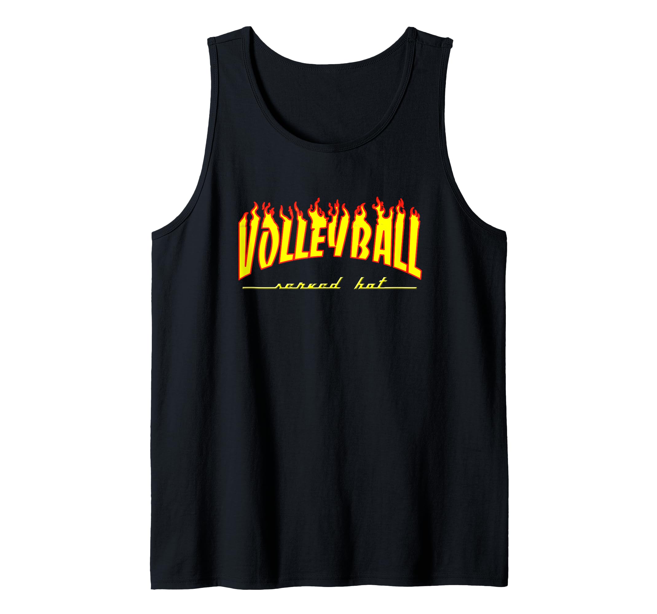 Volleyball Served Hot Burning Hot Design for Game Day Wear Tank Top