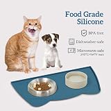 OHMO Silicone Cat Dog Food Mat Teal 46x25 cm Non-Slip Waterproof view 3
