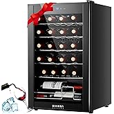 BLACK+DECKER 26 Bottle Wine Fridge with Interior Light and Mechanical Temperature Control, Compressor Cooling Wine Cooler Refrigerator with 4 Wine Racks and 1 Flat Shelf, Wine Bottle Chiller on Fridge.com
