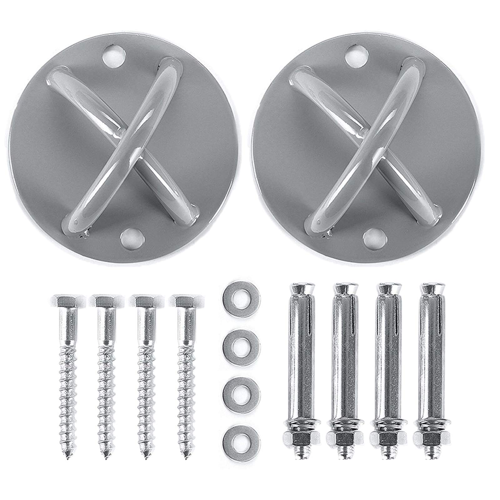 Photo 1 of Faswin 2 Pack Wall Mount Bracket for Suspension Straps, Ceiling Anchor Mount for Rings, Body Weight Strength Training Systems, Yoga Swings, Boxing Equipment