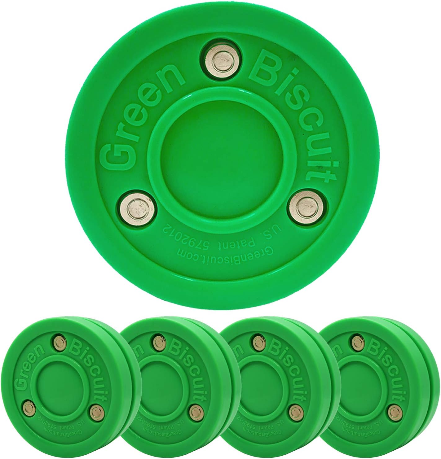 Green Biscuit 4 Pack Passer Off-Ice Stickhandling & Passing Puck This Biscuit is Great for Street Hockey