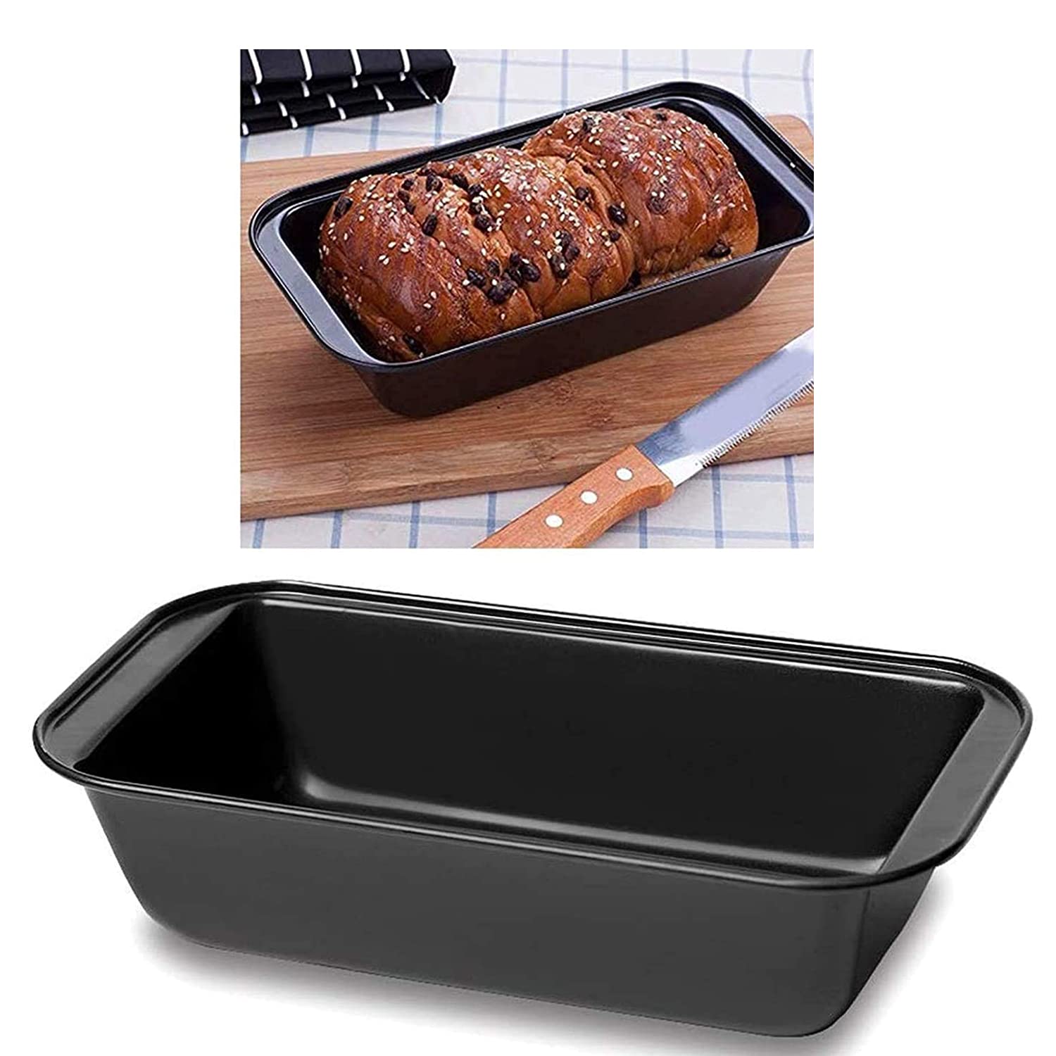 Buy AVSARAH Non Stick Carbon Steel Baking Rectangular Tray/Bread loaf pan for BakingBlack (25