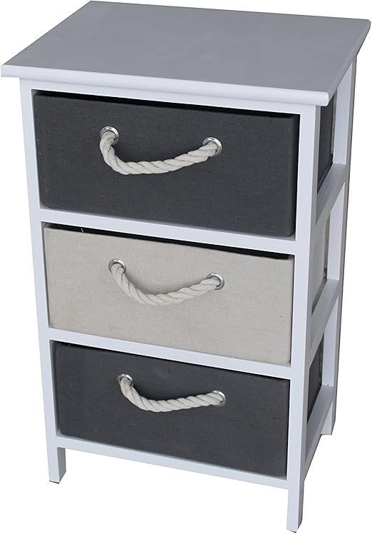 Shabby Chic Modern Wooden White Bedside Table Chest Drawer Cabinet