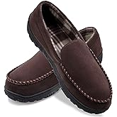 shoeslocker Mens Slippers Microsuede Moccasin Memory Foam House Shoes