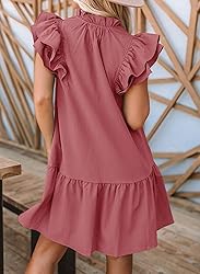 Dokotoo Womens Summer Casual V-Neck Drawstring