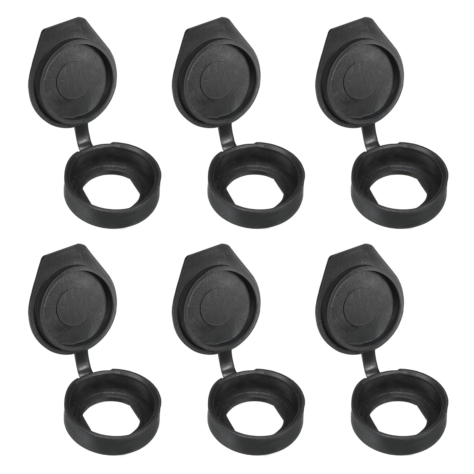 PATIKIL 22mm Door Lock Dust Cover, 6 Pack PE Plastic Waterproof Keys Panel Cam Lock Dust Cover Caps for 22mm Cam Lock, Black