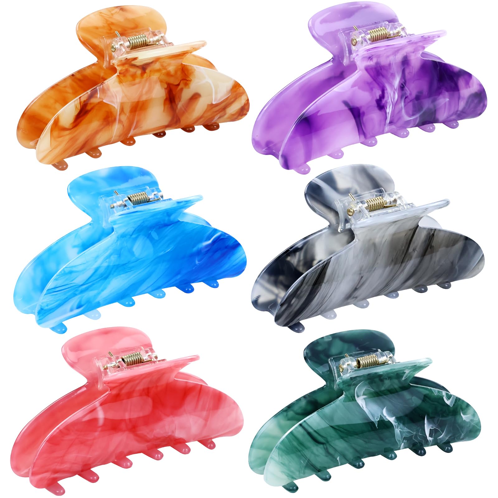 6 Pack Butterfly Octopus Plastic Hair Claw Clips Jaw Barrettes Grips Clamps Decorative Buns Chignon Twist Hair Up Fancy Accessories for Women Girl Thin Thick Hair