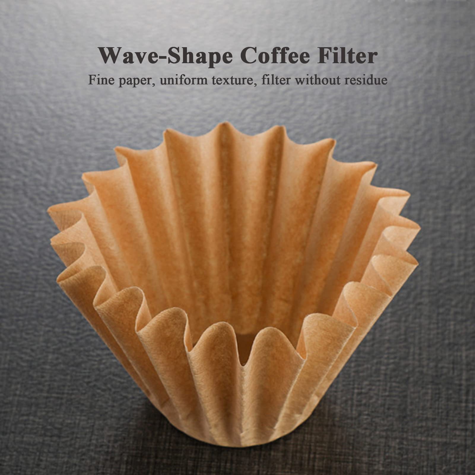 2-5 Cup Coffee Filters, Pack of 100 Unbleached Coffee Filters 5 Cup, Thicken Natural Coffee Filter Basket for Commercial, Home Coffee Maker, Pour Over Coffee Kit (Brown, W02)