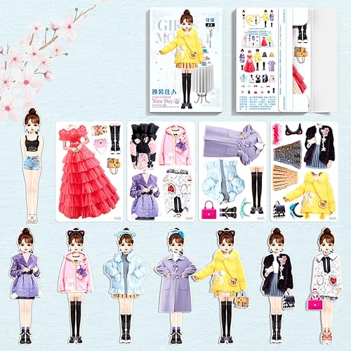 Jeu Magnétique D'Habillage De Poupée En Papier - Pour Filles 3 Ans Et Plus - Avec Tenues Et Accessoires
