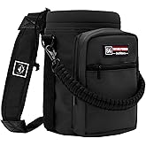 NATURE PIONEOR Water Bottle Holder with Adjustable Strap - Half/One Gallon (64/128oz) Insulated Water Bottle Sling Carrier with Phone Pocket & Paracord Handle, Outdoor Camping, Hiking, Gym