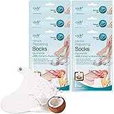 Epielle Intensive Repairing Foot Mask 6 Pairs, Renew and Soften with Coconut Oil & Milk Extract, Deep Moisturizing Socks for Dry, Cracked Feet, Self Care Gifts for Women, Spa Kit, Stocking Stuffers