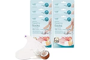 Epielle Intensive Repairing Foot Mask 6 Pairs, Deep Moisturizing Socks for Dry, Cracked Feet, Self Care Gifts for Women, Spa Kit, Stocking Stuffers, Thanksgiving Essentials