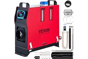 VEVOR Diesel Air Heater, 8 kW DC12-24V, Fast Heating Diesel Parking Heater with Remote Control and Blue LCD Switch, Low Noise