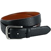 Trafalgar Men's Caelen Plaid Embossed Leather Belt