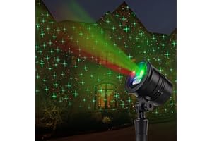 YINUO LIGHT Christmas Projector Lights Outdoor, Led Christmas Laser Lights Landscape Spotlight Red and Green Star Show Waterproof with Remote Decorative Patterns for Indoor Outdoor Garden Patio Wall Holiday