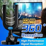 Diswoe Indoor/Outdoor TV Aerial with Booster 26ft Cable High Gain DVB view 2