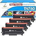 TN760 TN730 Toner for Brother Printer: Compatible for Brother TN 760 730 TN-730/TN-760 High Yield Black for MFC-L2710DW MFC-L2750DW HL-L2350DW HL-L2395DW DCP-L2550DW HL-L2390DW HL-L2370DW 4-Pack