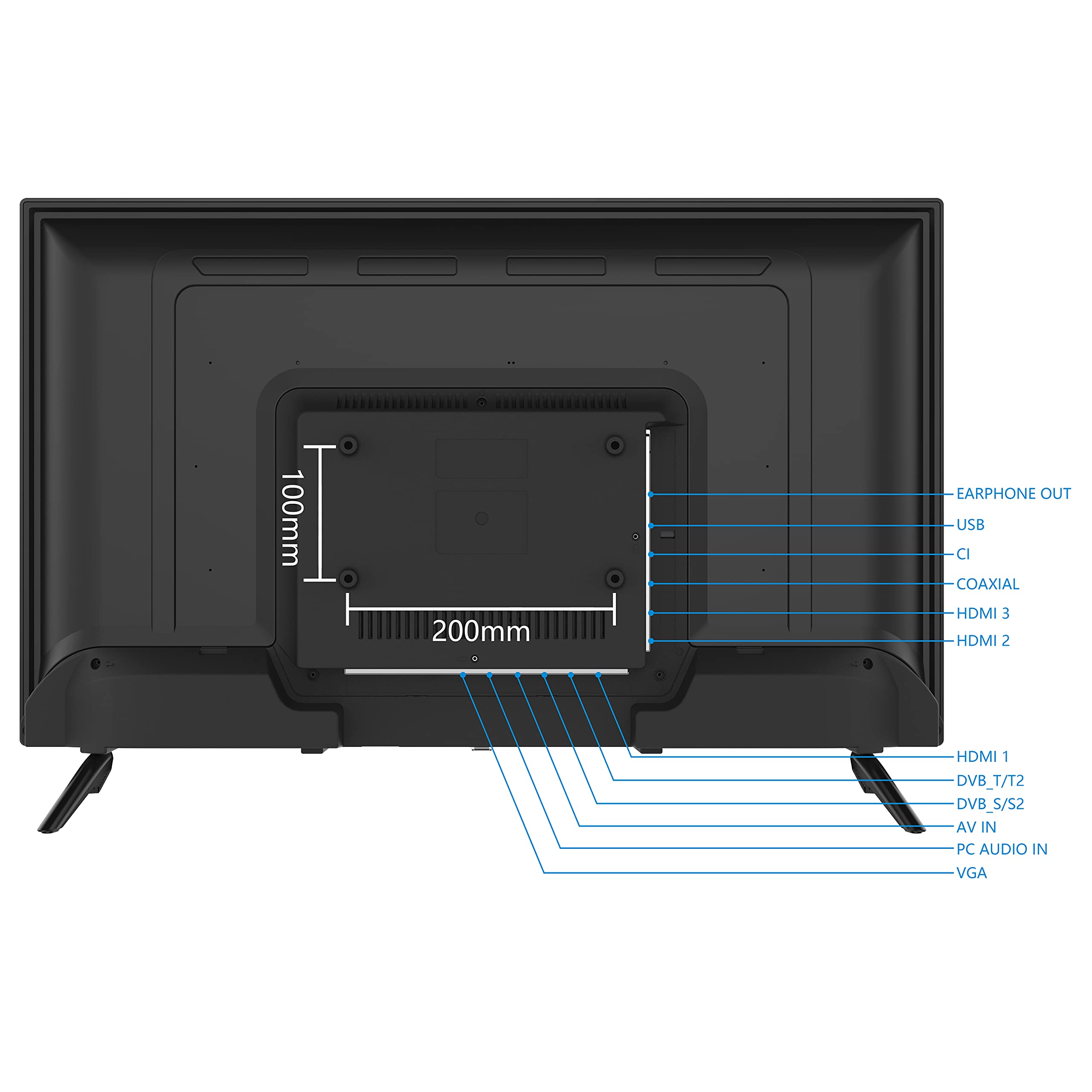 Smart Tech Tech SMT32N30HC1L1B1 80cm (32 Zoll) LED Fernseher (HD, Triple Tuner (DVB-C/-S2/-T2), 60 HZ, HDMI, USB) Schwarz 2