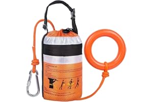 HOKINETY Water Rescue Throw Bag - 3/10 Inch Rope with 50FT /70FT/100FT Length Up to 1900lbs Tensile Strength Throwable Flotation Device - Emergency Safety Equipment for Kayak Raft Boat