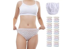 TRAVELCARE Women's Disposable Underwear Ladies Briefs Paper Printing Panties for Travel Hotel SpaHospital Stays Emergencies