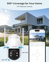 ieGeek 2K Solar Security Camera Outdoor Wireless 360° Pan WiFi CCTV view 3