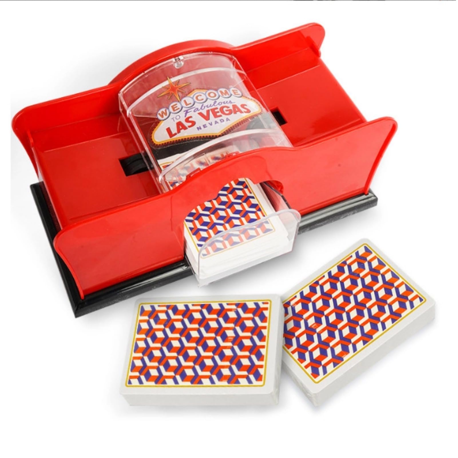 2 Deck Hand Crank Card Shuffler, Poker Card Shuffler Manual for Blackjack Uno Poker Omaha, Quiet, Easy to Use Manual Card Mixer, Poker Playing Card Casino Card Manual Shuffler