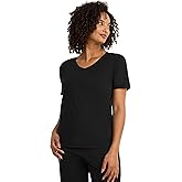 Jockey Women's Sleepwear Organic Cotton Stretch Short Sleeve V-Neck Top