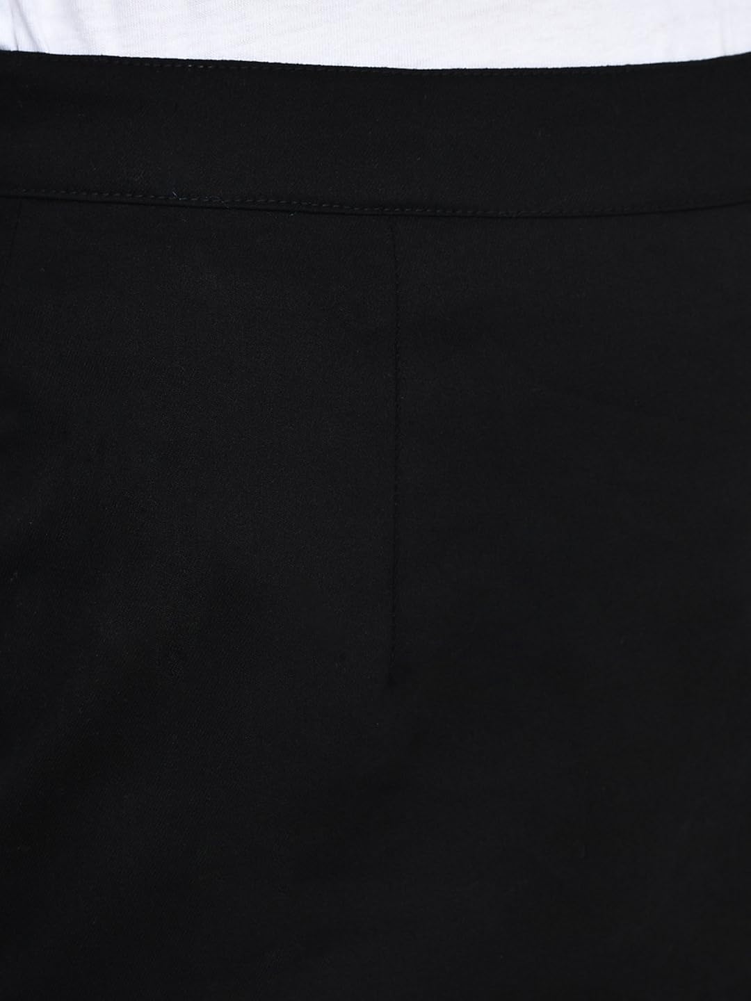 castle black solid skirt and blazer set