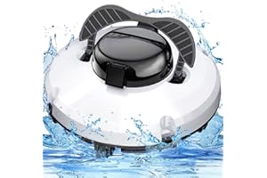 BAOPILONG Cordless Pool Vacuum for Above Ground Pool, Robotic Pool Cleaner Automatic Pool Vacuum Robot Self-Parking Above Ground Pool Vacuum for In Ground Flat Pools Up to 1000 Sq.Ft (Lasts 120 Mins)