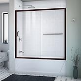 DreamLine Infinity-Z 56-60 inch W x 58 inch H Semi-Frameless Sliding Tub Door in Oil Rubbed Bronze and Clear Glass