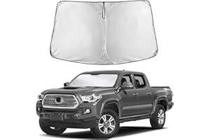 Econour Windshield Sun Shade for Toyota Tacoma 2016-2025 2026 Accessories 2Dr 4Dr Pickup Truck, Custom Fit Car Front Window Sunshade Sun Visor Protector Foldable Blocks UV Rays Keep Car Cooler