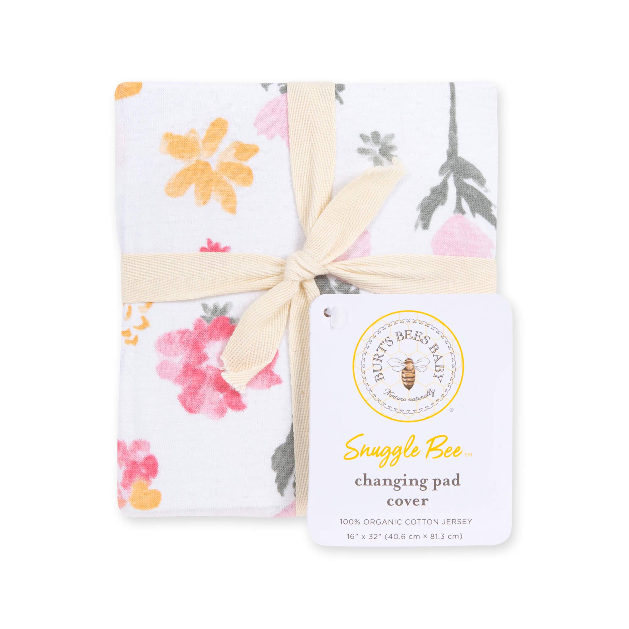 Burt's Bees Baby - Changing Pad Cover, 100% Organic Jersey Cotton Changing Pad Liner for Standard 16 x 32 Inch Changing Mats