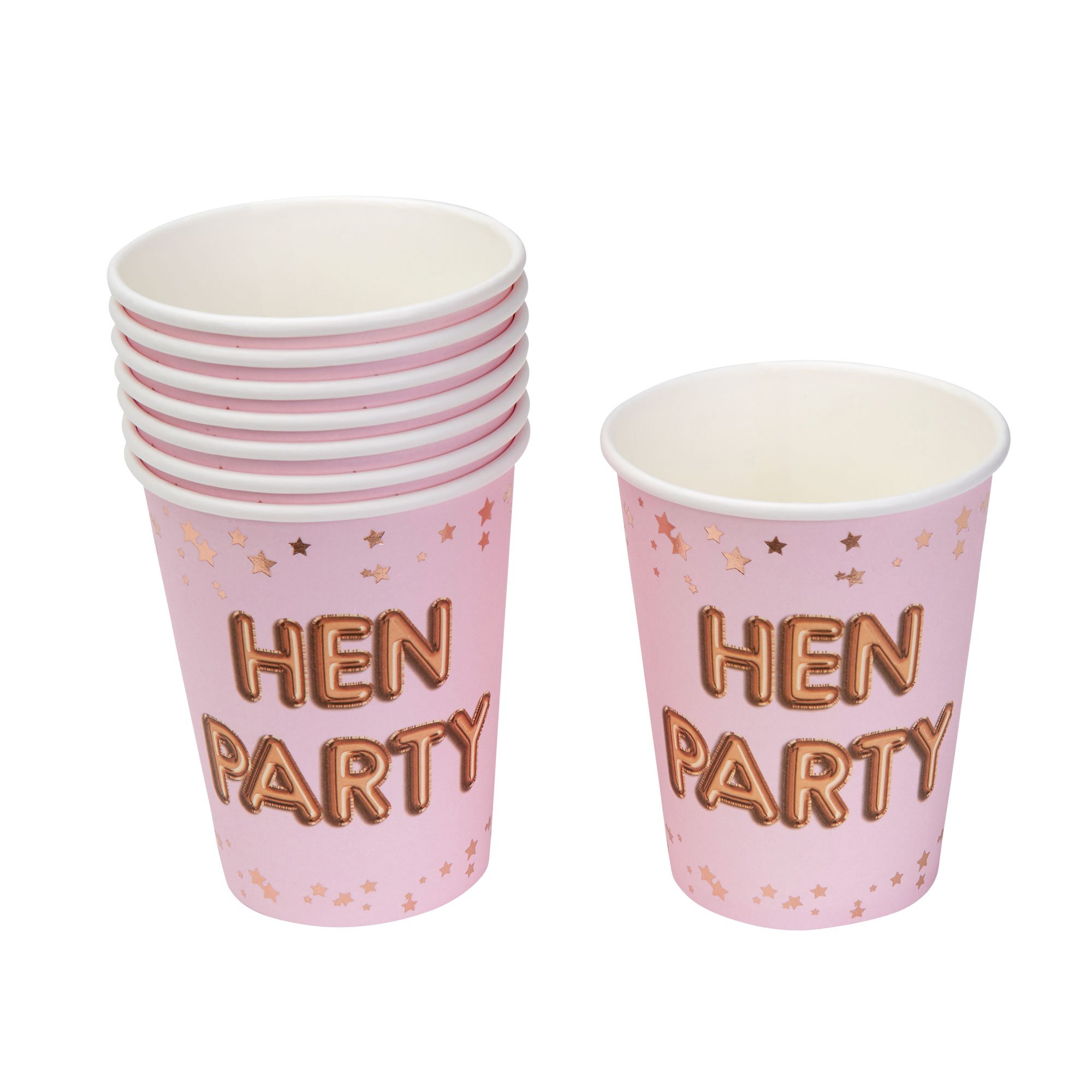 Neviti 773512 Glitz and Glamour Hen Party Paper Cups, Pink/Rose Gold