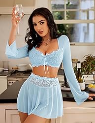 Avidlove Women's Sexy Contrast Lace Mesh Lingerie
