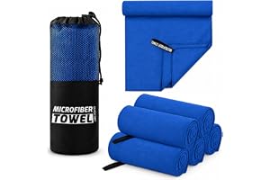 LEYULUCKIE 5 Pack Toalla Microfibra Secado Rápido, Toallas Deportivas Super Absorbentes y Ultra Ligeras, para Natación, Gimnasio, Viaje, Yoga y Playa